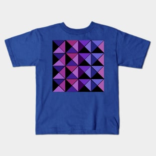 3D Illusion Squared - Violet Blue Kids T-Shirt